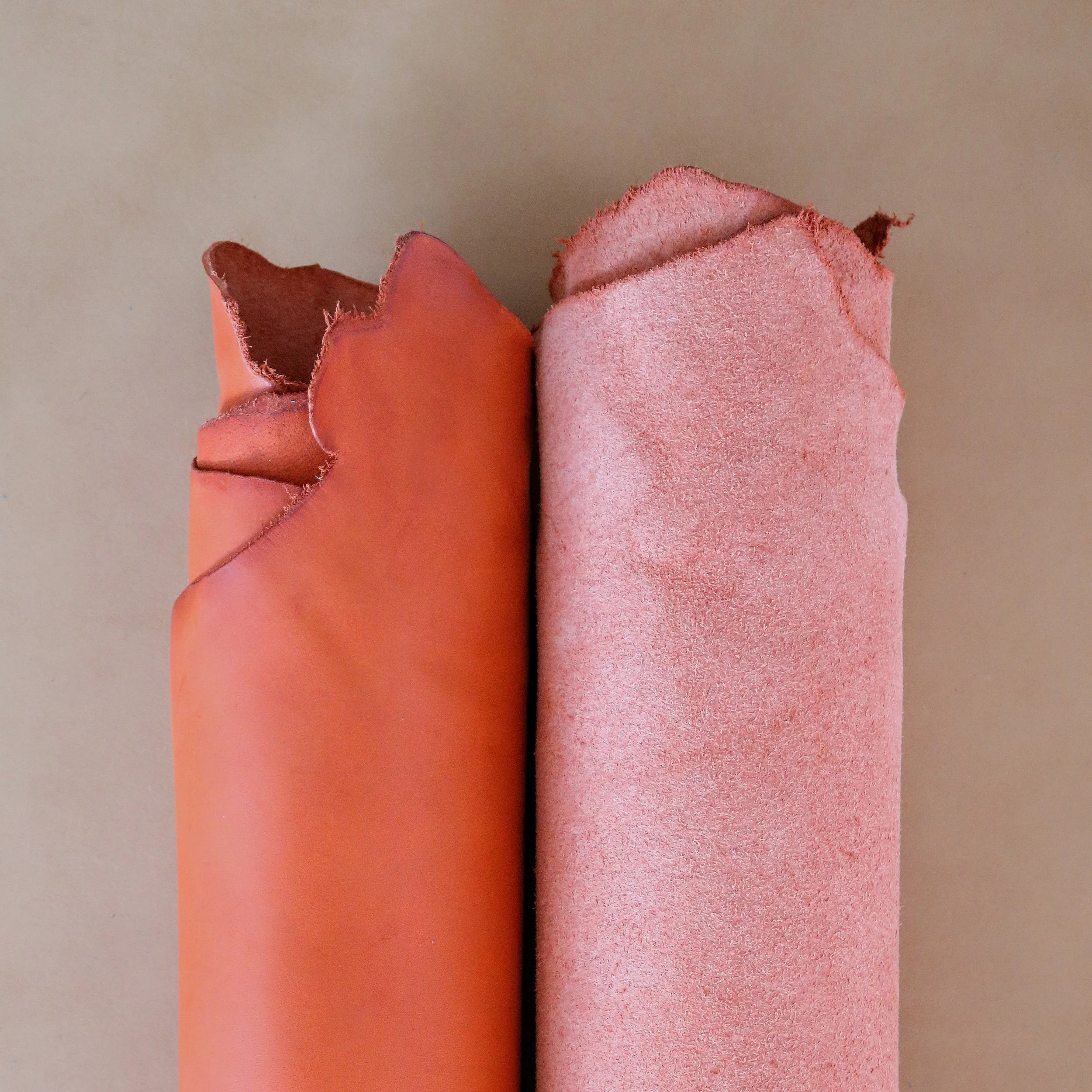 Orange Vacchetta | Veg Tan Italian Leather Panels | AtticHides